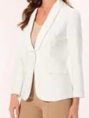 Allegra K White Single-Button Tailored Blazer NWT Sz L With Pockets
